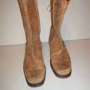 Vintage Handmade Children's Beige Nubuck Boot